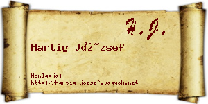 Hartig József névjegykártya